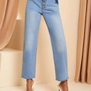 IVORY COUTURE Jean Pantalones Jeans De Bloqueo De Color De Cintura Media Con Pinzas En El Yugo Frontal