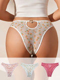 Ropa Interior Femenina De Triangulo Calado Con Estampado De Fresa