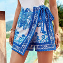 VCAY Shorts Con Atado Lateral De Vacaciones Para Mujer