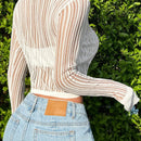EZwear Sueter De Cuello Redondo Con Manga Larga Y Perspectiva