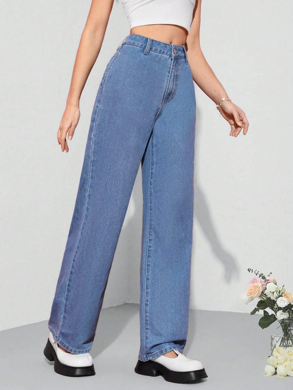 MOD Jeans De Pierna Recta Para Mujer Con Bolsillos