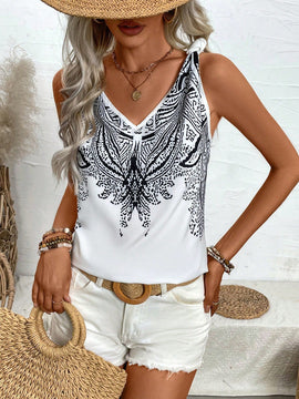 LUNE Blusa Sin Mangas Con Cuello En V Para Mujer