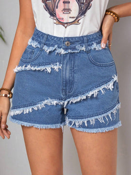 LUNE Shorts De Mezclilla Deshilachados Para Damas