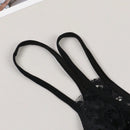 Mujeres Sexy Encaje Entrepierna Abierta Media-Transparente Tanga Calzoncillos Huecos sin Costuras