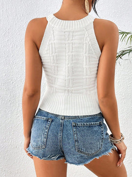 VCAY Chaleco De Punto Ajustado Para Mujer En Color Solido