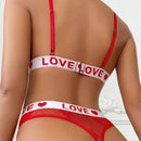 2 Piezas/Conjunto Conjunto De Lenceria De Encaje Inalambrico Para Mujer