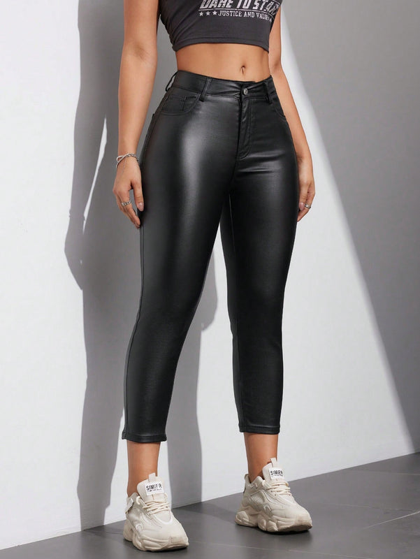 Pantalones de mujer de unicolor ajustados