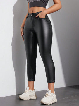 Pantalones de mujer de unicolor ajustados