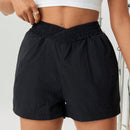 Essnce Pantalones Cortos De Cintura Alta Asimetricos Para Mujer Con Bolsillos Plegables