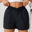 Essnce Pantalones Cortos De Cintura Alta Asimetricos Para Mujer Con Bolsillos Plegables