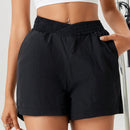 Essnce Pantalones Cortos De Cintura Alta Asimetricos Para Mujer Con Bolsillos Plegables