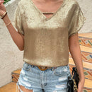 Blusa De Manga Murcielago De Color Solido Para Mujer