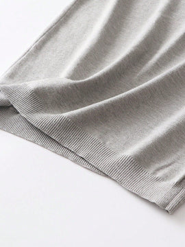 Frenchy Top Sin Mangas De Punto De Cuello Alto Y Color Solido