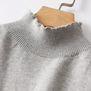 Frenchy Top Sin Mangas De Punto De Cuello Alto Y Color Solido