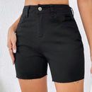 Frenchy Pantalones Cortos De Mezclilla Rectos Casuales Para Mujer