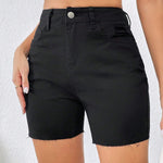 Frenchy Pantalones Cortos De Mezclilla Rectos Casuales Para Mujer