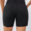 Frenchy Pantalones Cortos De Mezclilla Rectos Casuales Para Mujer