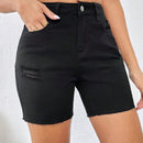 Frenchy Pantalones Cortos De Mezclilla Rectos Casuales Para Mujer