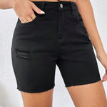 Frenchy Pantalones Cortos De Mezclilla Rectos Casuales Para Mujer