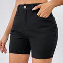 Frenchy Pantalones Cortos De Mezclilla Rectos Casuales Para Mujer