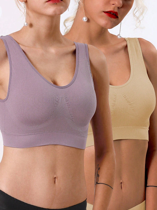 Juego De Ropa Interior Sin Costuras Para Mujer De 2 Piezas