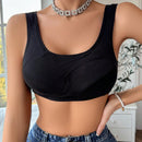 Bralette De Nudo Retorcido, Solido De Color Para Mujer