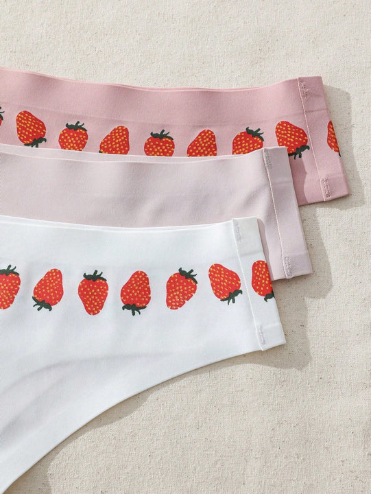 Tanga Estampada De Fresa Para Mujer
