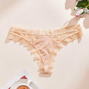 4 piezas/set tanga sexy de encaje con cintura baja y transpirable con longitud de cordones