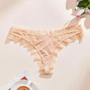 4 piezas/set tanga sexy de encaje con cintura baja y transpirable con longitud de cordones