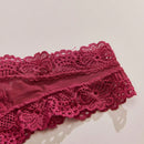 4 piezas/set tanga sexy de encaje con cintura baja y transpirable con longitud de cordones