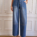 Frenchy Jeans Rectos Vintage Con Bolsillos Diagonales