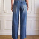 Frenchy Jeans Rectos Vintage Con Bolsillos Diagonales