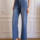 Frenchy Jeans Rectos Vintage Con Bolsillos Diagonales