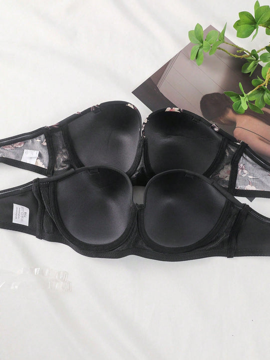 2 Unids/set Sujetador Sin Tirantes Con Aros Para Mujer