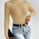 Frenchy Sueter De Cuello Alto De Manga Larga Para Mujer