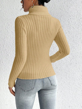 Frenchy Sueter De Cuello Alto De Manga Larga Para Mujer