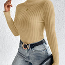 Frenchy Sueter De Cuello Alto De Manga Larga Para Mujer