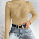 Frenchy Sueter De Cuello Alto De Manga Larga Para Mujer