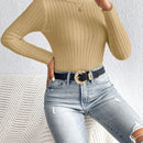 Frenchy Sueter De Cuello Alto De Manga Larga Para Mujer