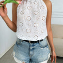 Essnce Blusa De Cuello Halter Bordado Para Mujer