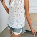 Essnce Blusa De Cuello Halter Bordado Para Mujer