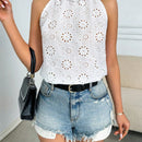 Essnce Blusa De Cuello Halter Bordado Para Mujer