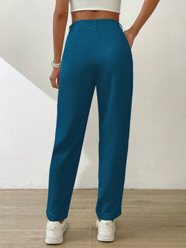 Essnce pantalones largos casuales y conicos de unicolor para ir al trabajo