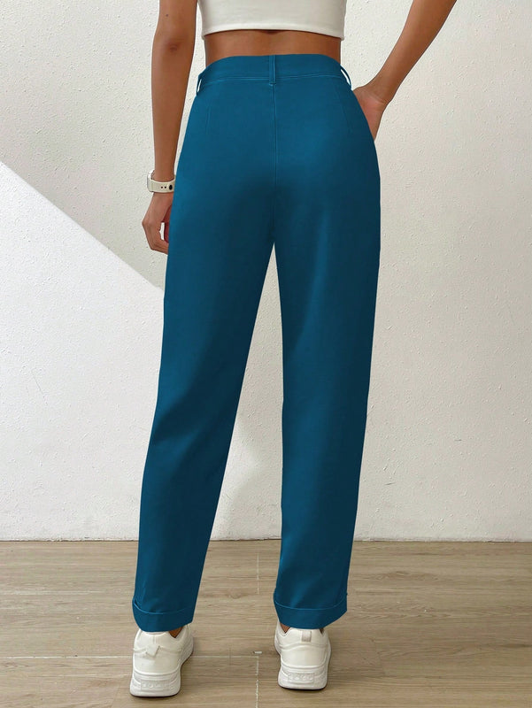 Essnce pantalones largos casuales y conicos de unicolor para ir al trabajo
