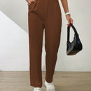 Essnce pantalones largos casuales y conicos de unicolor para ir al trabajo