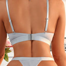 Conjunto De Ropa Interior De Color Solido Para Mujer