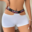 1 Pieza Panty De Boyshorts Para Mujer Con Estampado De Letras, Estilo Casual-deportivo