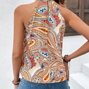 VCAY Top De Cuello Halter Con Estampado Paisley Para Mujer
