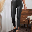 LUNE Pantalones De Pierna Larga Y Ajustados Para Mujer Con Division Y Color Solido