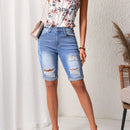LUNE Pantalones Cortos De Mezclilla Destenida Para Mujer